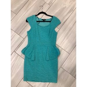Aqua peplum dress | worn once!